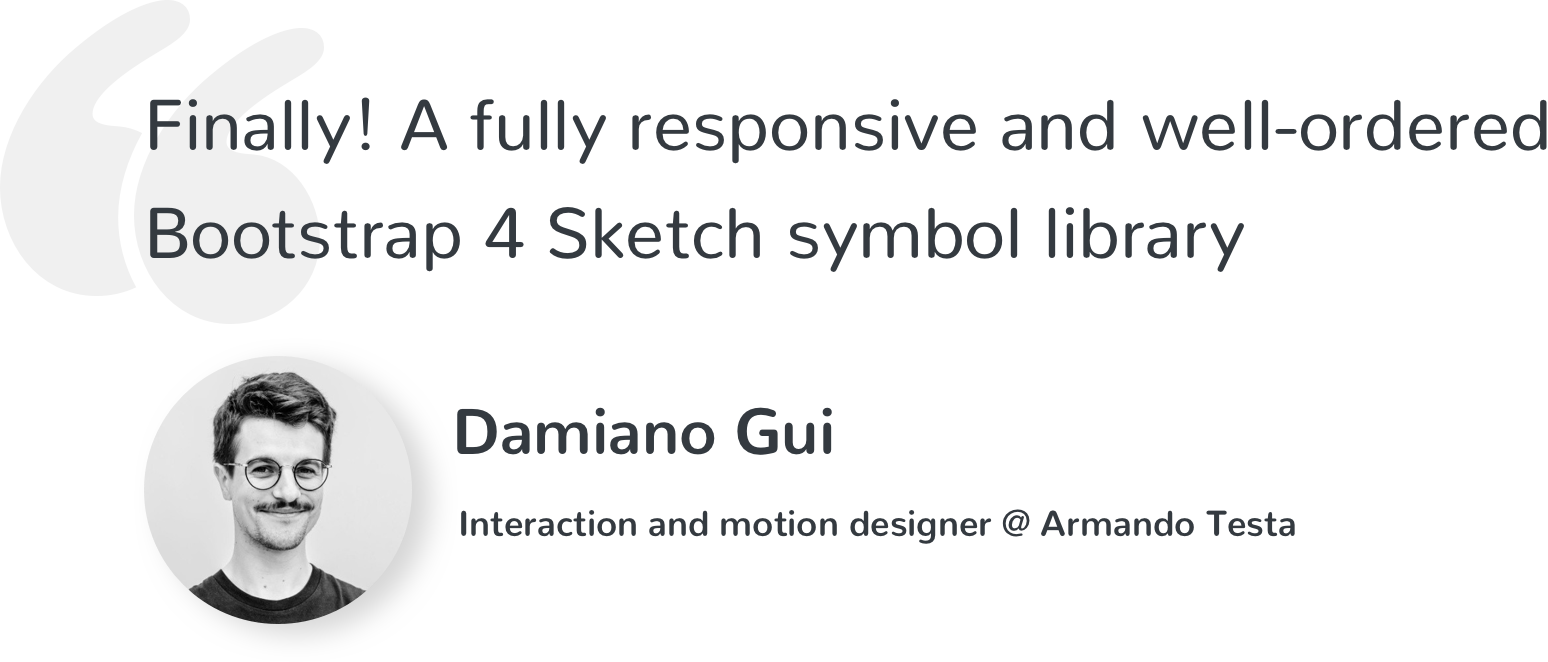 Finally! A fully responsive and well-ordered Bootstrap 4 Sketch symbol library